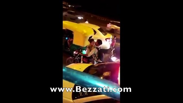 Young Couple Romance Mid Traffic Jam