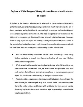 Explore a Wide Range of Cheap Kitchen Renovation Products at Vizzini