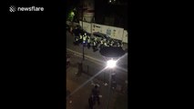 Street violence as riot police shut down rave in London