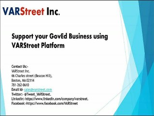 Tricks to Support your GovEd Business using VARStreet Platform