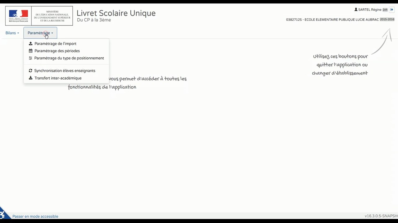 Paramétrage de l'option d'affichage du socle