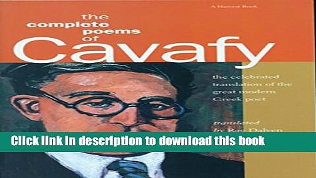 PDF The Complete Poems of Cavafy: Expanded Edition Free Books