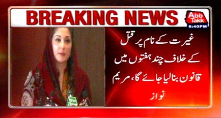 Govt. forming policy against honor killing: Maryam Nawaz