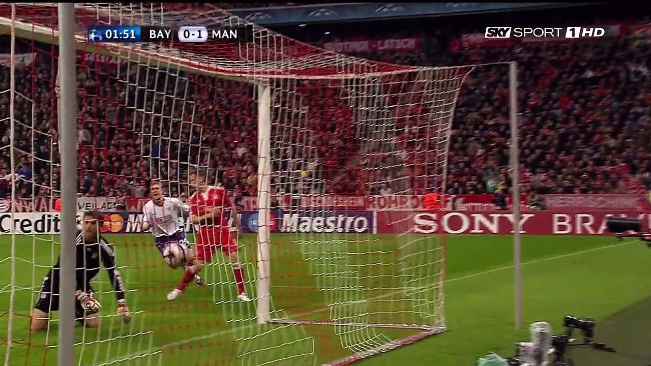 اهداف مباراة بايرن ميونيخ و مانشستر يونايتد 2-1 ذهاب ربع نهائي دوري الابطال 2010