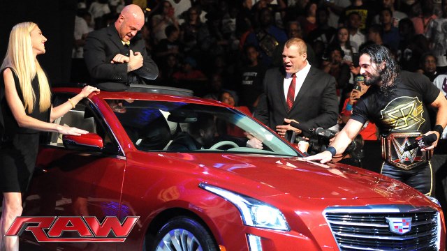 Brock Lesnar destroys J J Security's prized Cadillac Raw, July 6, 2015