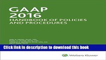 Read Books GAAP Handbook of Policies and Procedures (2016) ebook textbooks