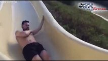 Man Flies Off Water Slide, Down Rocky Cliff [CAUGHT ON TAPE]