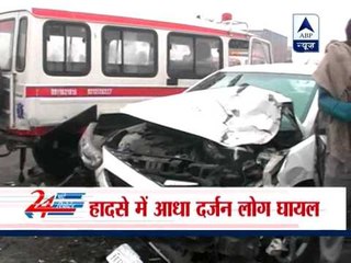 Road accidents kill one and spoil 25 cars on Yamuna Express way