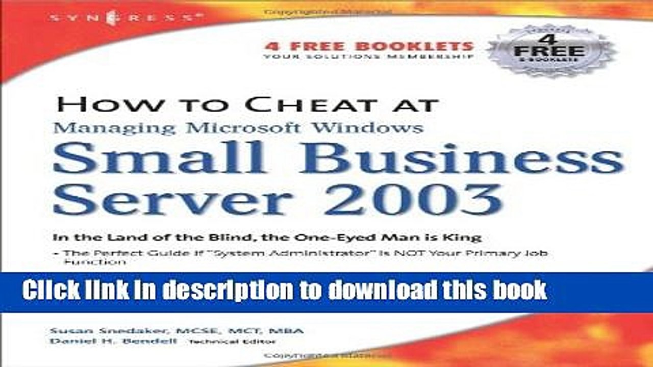 PDF How to Cheat at Managing Windows Small Business Server 2003: In the Land of the Blind, the