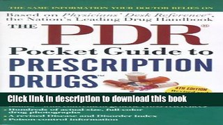 Read The PDR Pocket Guide to Prescription Drugs, 4th Edition Ebook Free