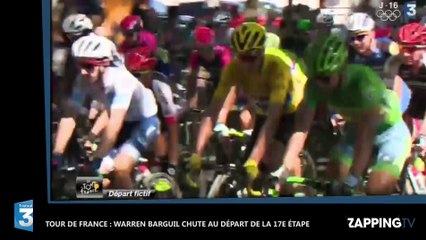 Tour de France 2016 : Warren Barguil fait une chute au départ de la 17e étape (Vidéo)