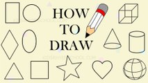 Learn to draw shapes for kids || 2D basic shapes || simple basic shapes for children