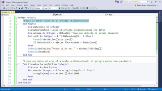 Visual Basic .NET 2015. Español. Arreglos unidimensionales. Parte 4.