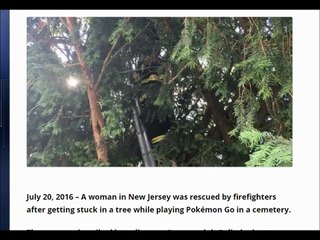 Woman Gets Stuck in Tree While Playing Pokémon Go in a Cemetery
