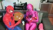 Spiderman and friends Spider-Man, pink spiderwoman and baby spider man! Funny superheroes in real life!