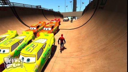 Doc Hudson & CARS COLORS MCQUEEN w%2F Superhero Spiderman & Hulk