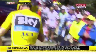 Chris Froome resorted to running up a mountain after crashing into motorcycle at Tour de France