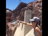 Water at the Hoover Dam Flows Up in the Air