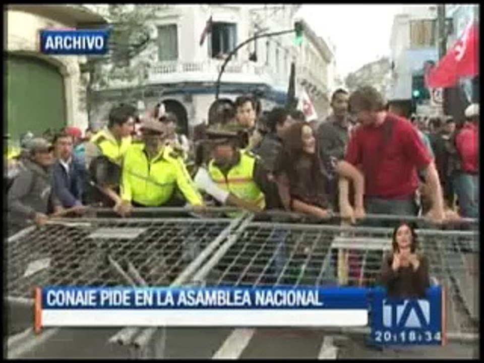 Conaie pide en Asamblea Nacional amnistía para detenidos
