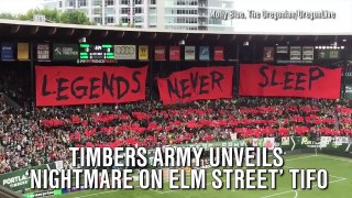 Timbers Army unveils 'A Nightmare on Elm Street' tifo