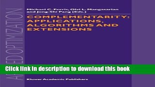 Read Complementarity: Applications, Algorithms and Extensions (Applied Optimization)  Ebook Free