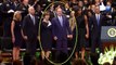 George W Bush dancing like a joker during the Dallas Memorial