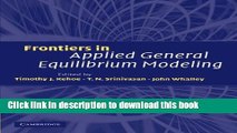Download Frontiers in Applied General Equilibrium Modeling: In Honor of Herbert Scarf PDF Free
