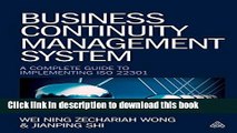 Read Business Continuity Management System: A Complete Guide to Implementing ISO 22301 Ebook Free