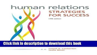 Download Books Human Relations: Strategies for Success Ebook PDF