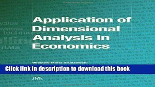 [PDF] Application of Dimensional Analysis in Economics Read Online