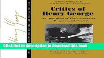 Read Studies in Economic Reform and Social Justice, Critics of Henry George: An Appraisal of Their