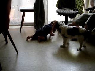 Mathilde joue avec le chien 2