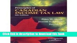 Read Principles Of Canadian Income Tax Law  Ebook Free