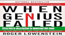 Read Books When Genius Failed: The Rise and Fall of Long-Term Capital Management ebook textbooks