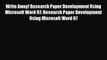 Read Write Away! Research Paper Development Using Microsoft Word 97: Research Paper Development