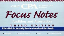 Read Books Wiley CPA Examination Review Focus Notes, Auditing and Attestation (Wiley Focus Notes)