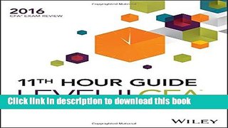 Download Wiley 11th Hour Guide for 2016 Level II CFA Exam  PDF Online