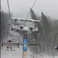 A tree falls onto a chairlift