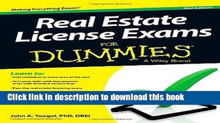 Read Real Estate License Exams For Dummies  PDF Online