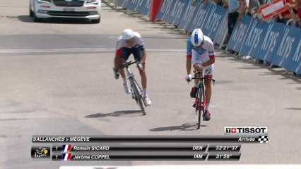 Arrivée de / Finish of Jérôme Coppel - Étape 18 / Stage 18 (Sallanches / Megève) - Tour de France 2016