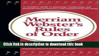 Download Merriam-Webster s Rules of Order PDF Free