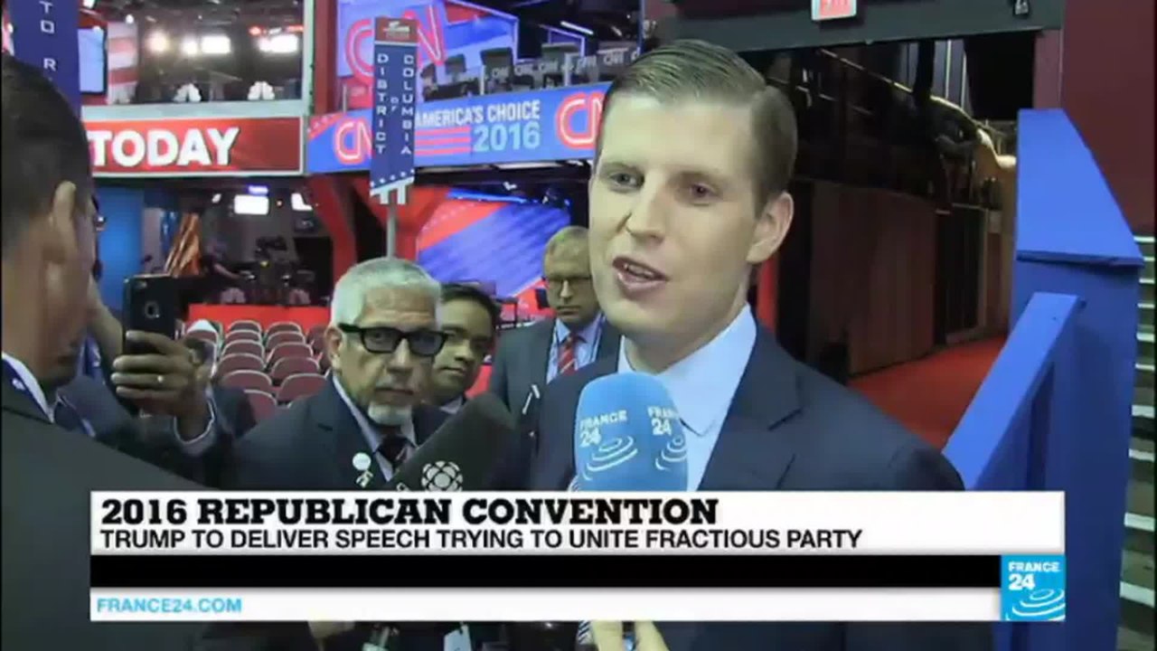 Republican Convention - Eric Trump: "He has united the party, people are chanting Trump, Trump, Trump"