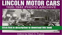 Download Book Lincoln Motor Cars 1920-1942 Photo Archive: Photographs from the Detroit Public