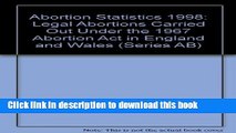 [PDF] Abortion Statistics 1998: Legal Abortions Carried Out Under the 1967 Abortion Act in England