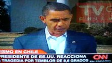 Barack Obama Habla Sobre Terremoto de Chile [27/02/2010]