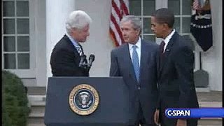 Haiti - Obama, Clinton, Bush (2) Announce Fund