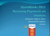 Receiving Payments on Invoices in Quickbooks 07-15-2011