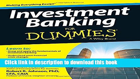 Read Books Investment Banking For Dummies E-Book Download