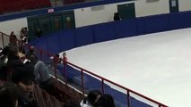 10 year old figure skater landing her doubles in competition