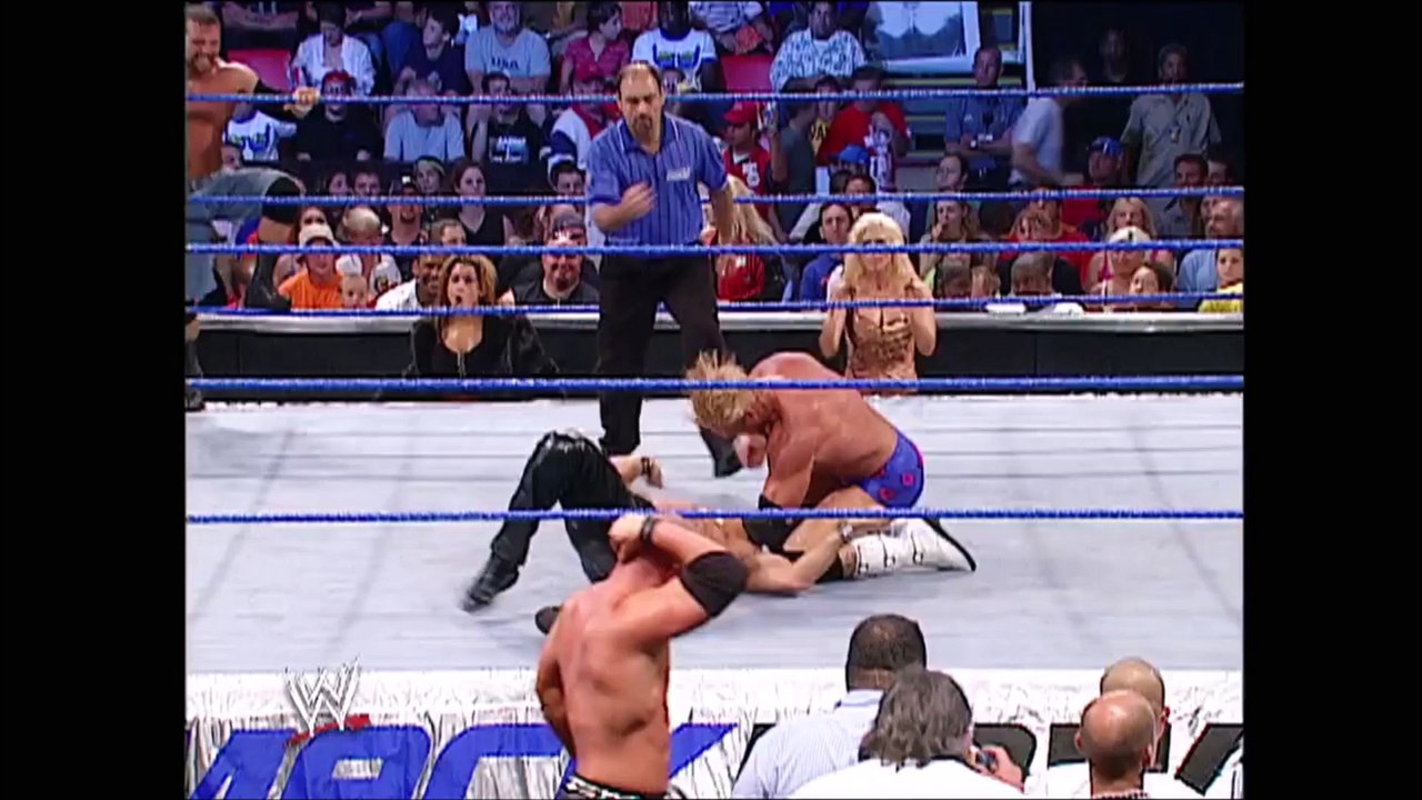 Billy Gunn & Jamie Noble With Nidia & Torrie Wilson vs The Basham Brothers With Shaniqua SmackDown 08.21.2003 (HD)